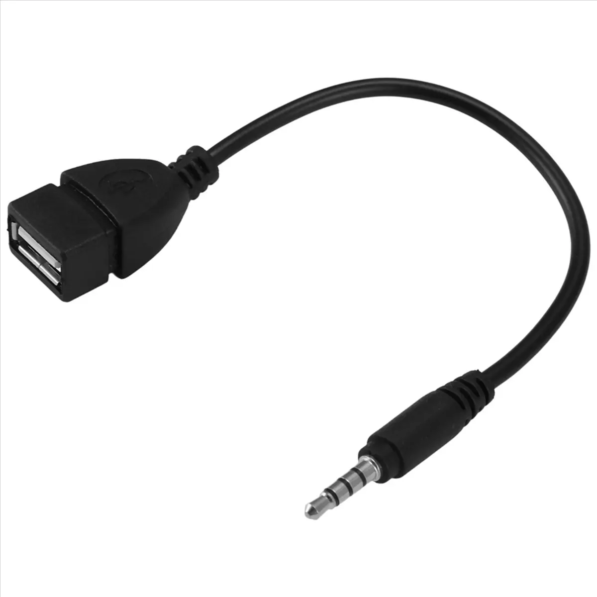 Delighted- USB jack, AUX, 3.5 mm jack for audio data charging cable black