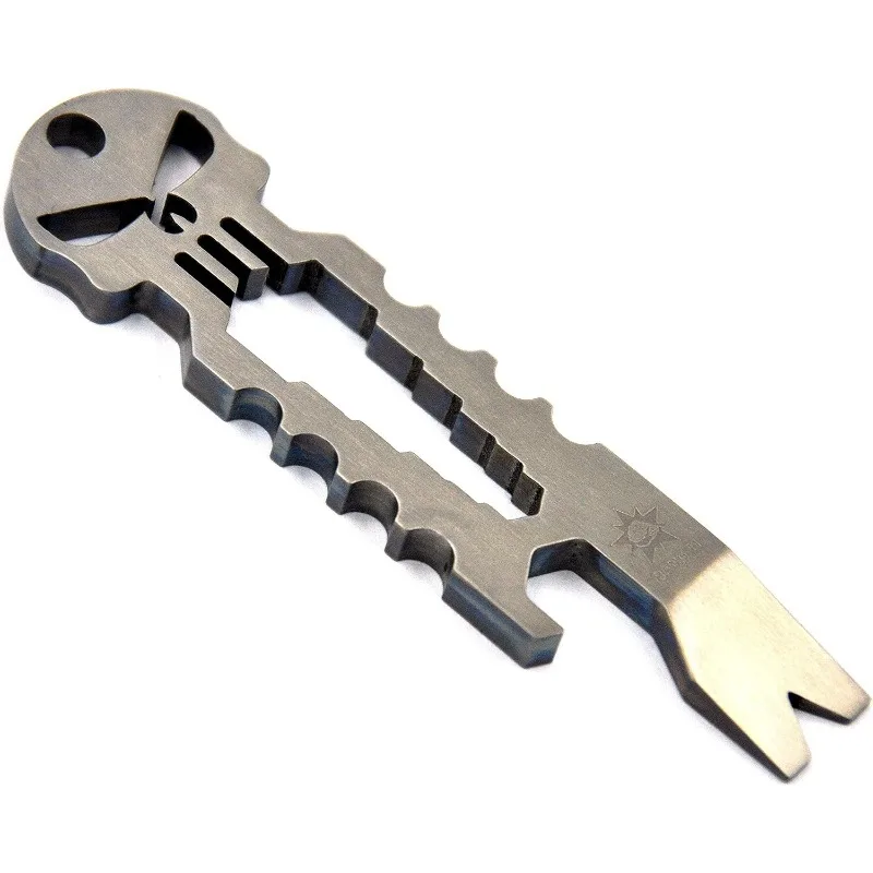 1pcs New EDC Pry Bar with Bottle Opener Function Outdoor Stainless Steel Tactical Pocket Multifunctional Tool Skeleton Keychain
