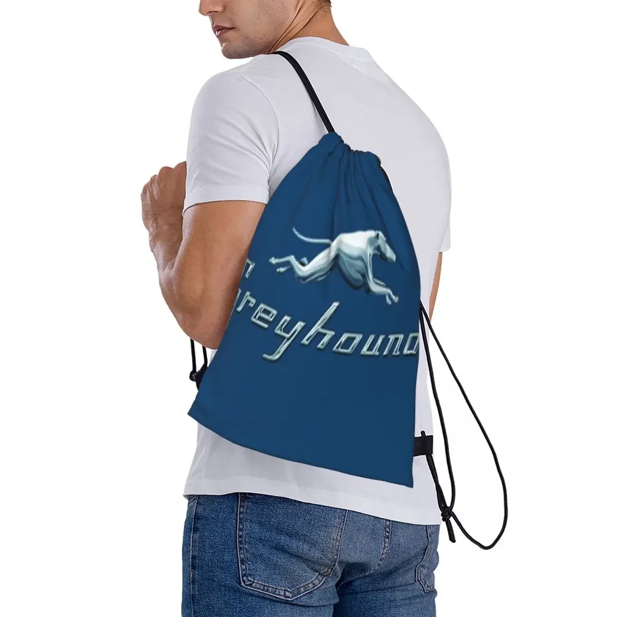 Greyhound-Sacs à dos avec logo de bus bleu, sacs à cordon de proximité portables, sac à chaussures de poche Bundle, sac à livres pour hommes et femmes, étudiants