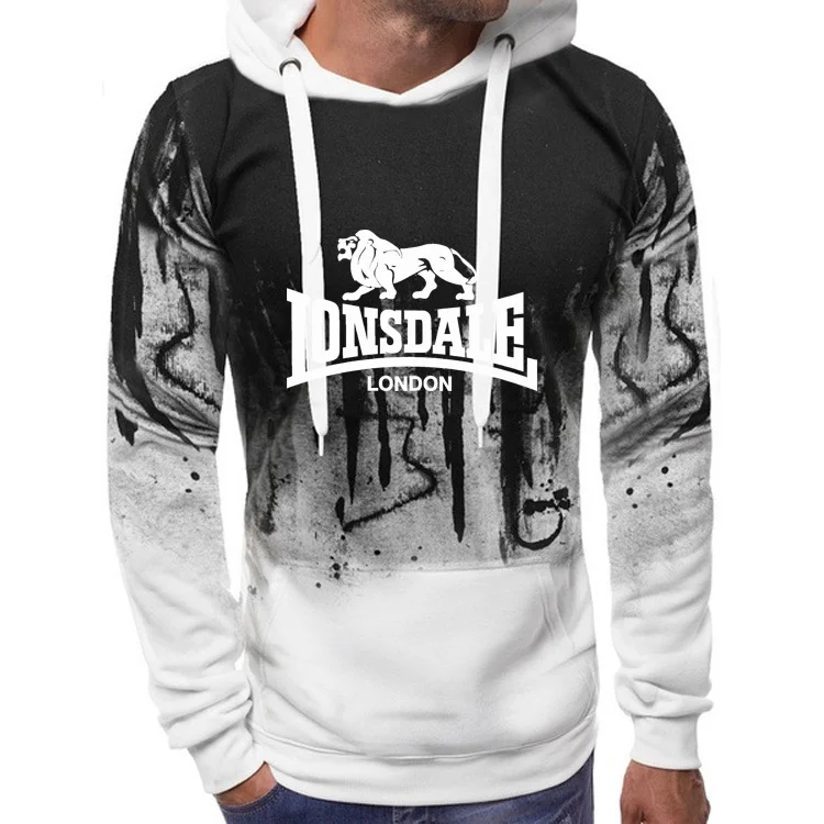 LONSDALE-Sweat à capuche unisexe, pull imprimé à la mode, vêtements de rue confortables, haut en alliage Hip Hop, automne, hiver, meilleures ventes