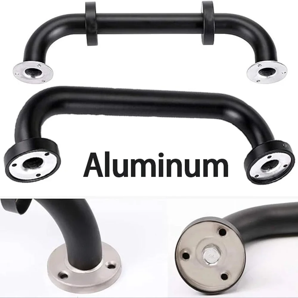 16 Inch Shower Grab Bar,Black Shower Handle,Bathroom Balance Bar,Safety Hand Rail Support Bar for Handicap Elderly Injury