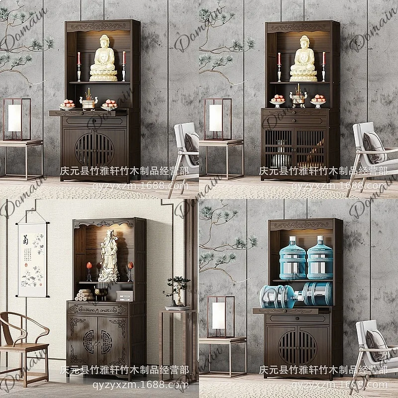 New Chinese Style Buddha Shrine Cabinet Stand Altar Table for Home Worship Gods Buddha Statue Organizer