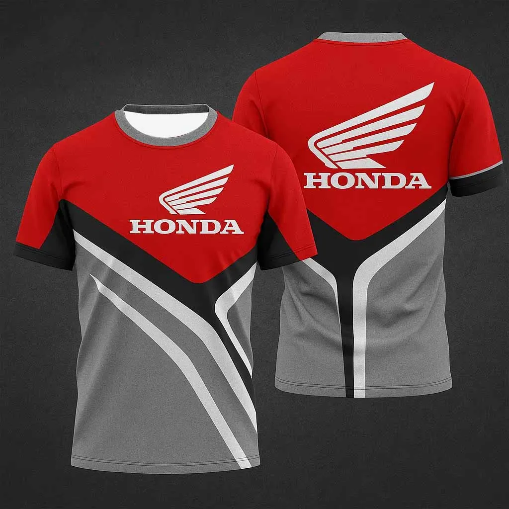 

Motorcycle Riding Letter pattern Quick Drying Breathable Short Sleeve Sport For Men And Women Honda Riding Casual T-shirt Tops
