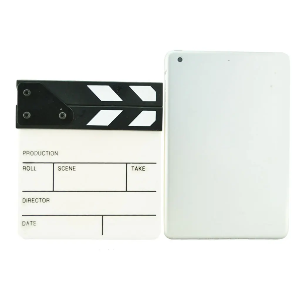 1Pcs English Version Film Clapperboard Professional Acting Clapper Acrylic Clap-Stick for Use Clapper