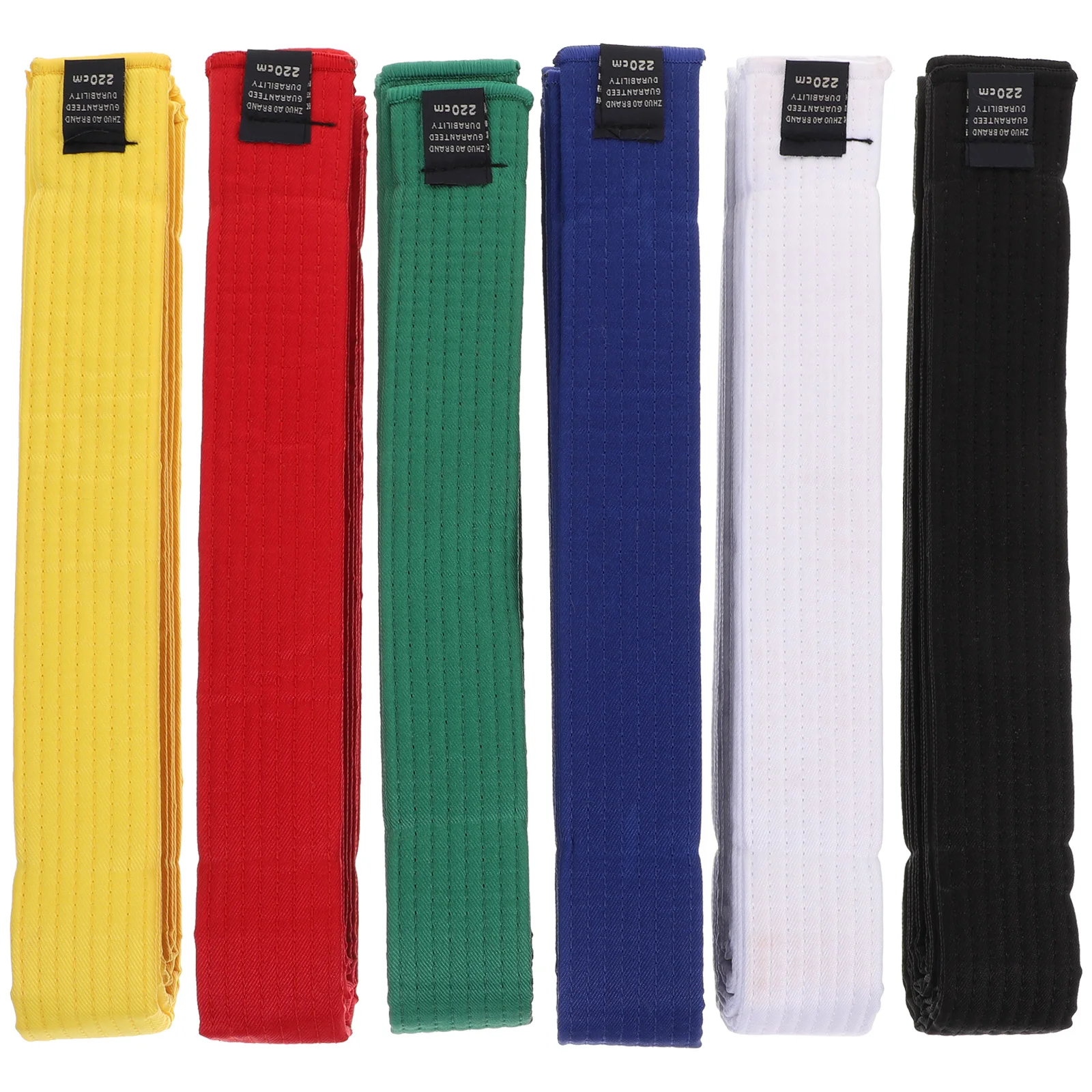 

6 Pcs Taekwondo Belt Jujitsu Belts Black Karate Wristband Multicolor Training Cotton Waist Wrap Gear Gift Kids Professional