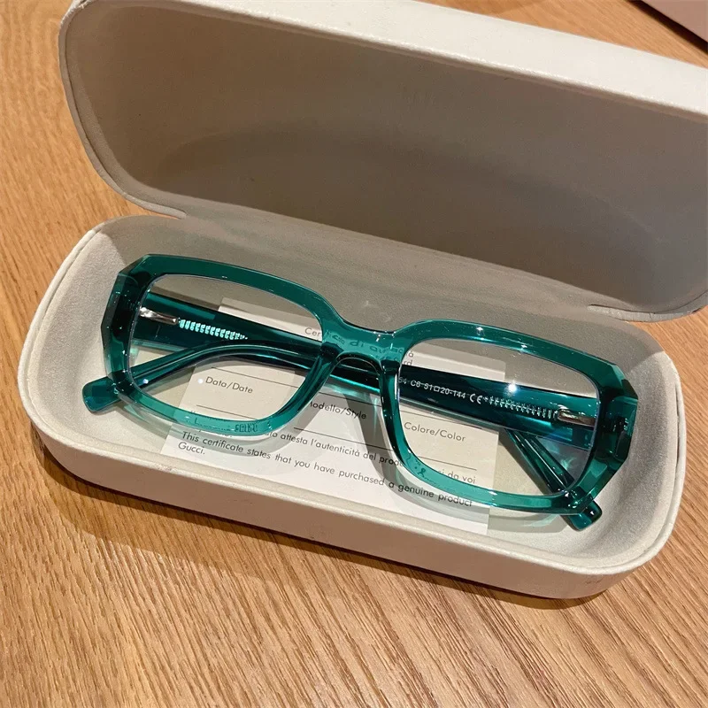 

CLLOIO Trend Women's Thick Square Frame Anti Blue Light Reading Glasses Anti-reflection Myopia Glasses Customizable Prescription