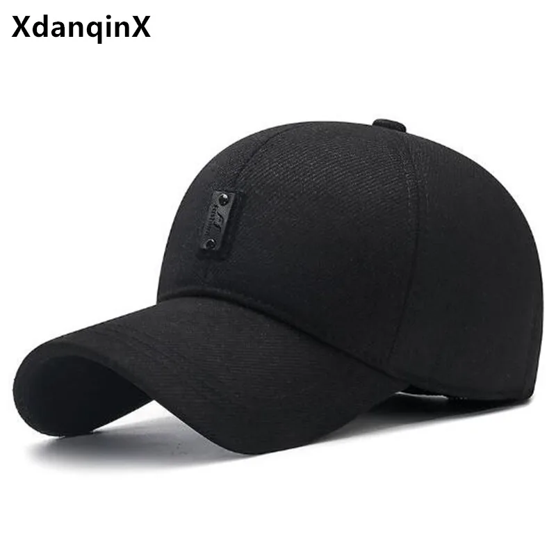 

New Winter Men's Cap Coldproof Earmuffs Hats Plush Thickened Warm Baseball Caps For Men Cycling Cap Golf Cap Dad's Cotton Hat