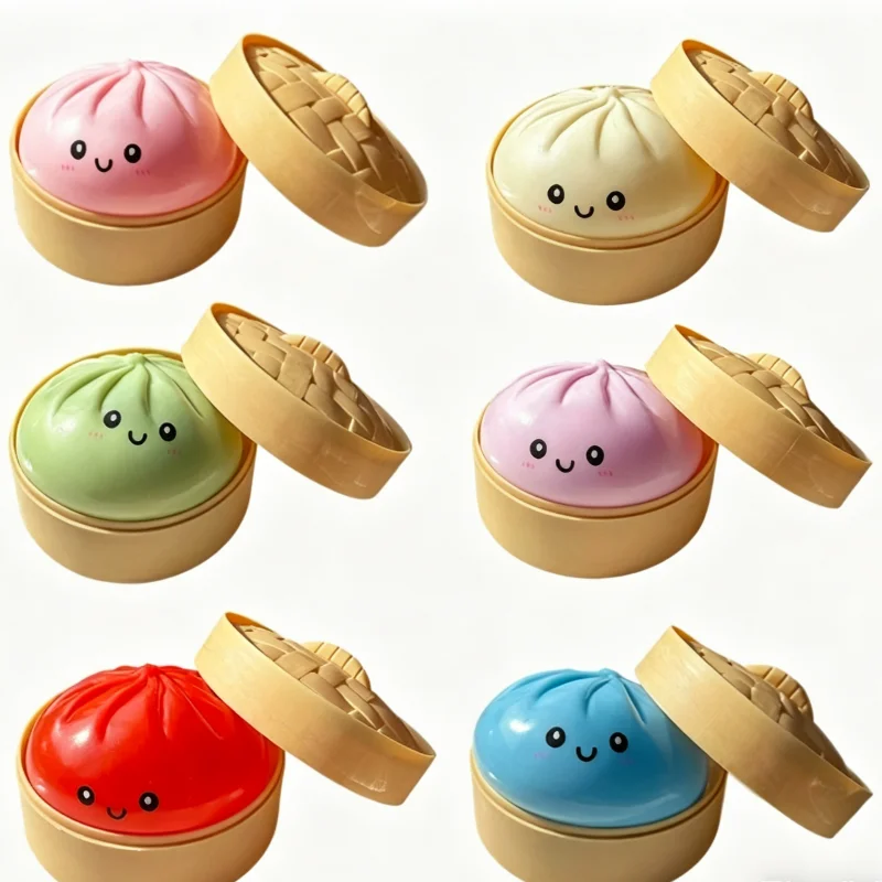 Hot Sale Glitter Dumpling Squishy Bun Pinch Toy Simulation Steamed Bun Squishy Slow Rebound Decompress Decor for Kids Surprise