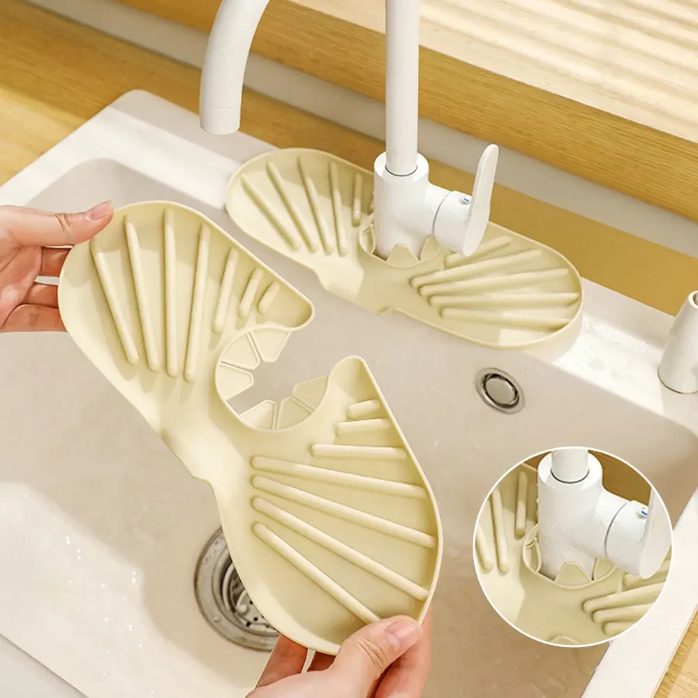 Robinet de cuisine évier protection contre les éclaboussures robinet en Silicone collecteur d'eau tapis de séchage