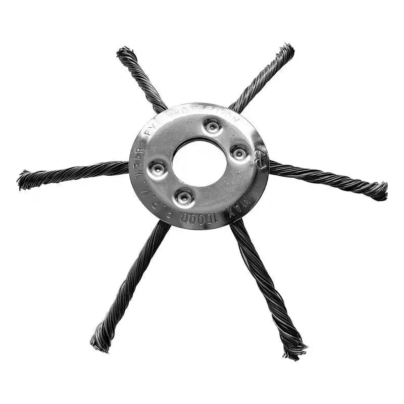 6/8/10 Inch Weed Brush Cutter Head Lawn Mower Universal Grass Trimmer Head Steel Wire Wheel Brush Disc Garden Trimmer Heads