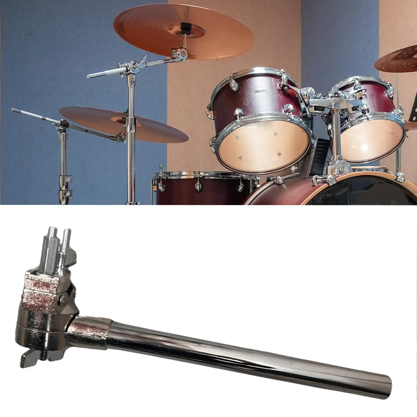 Drum Set Clip Extension Clip Single L Rod Drum Parts Sturdy Drum Accessory Metal Mount Clamp Mounting Bracket