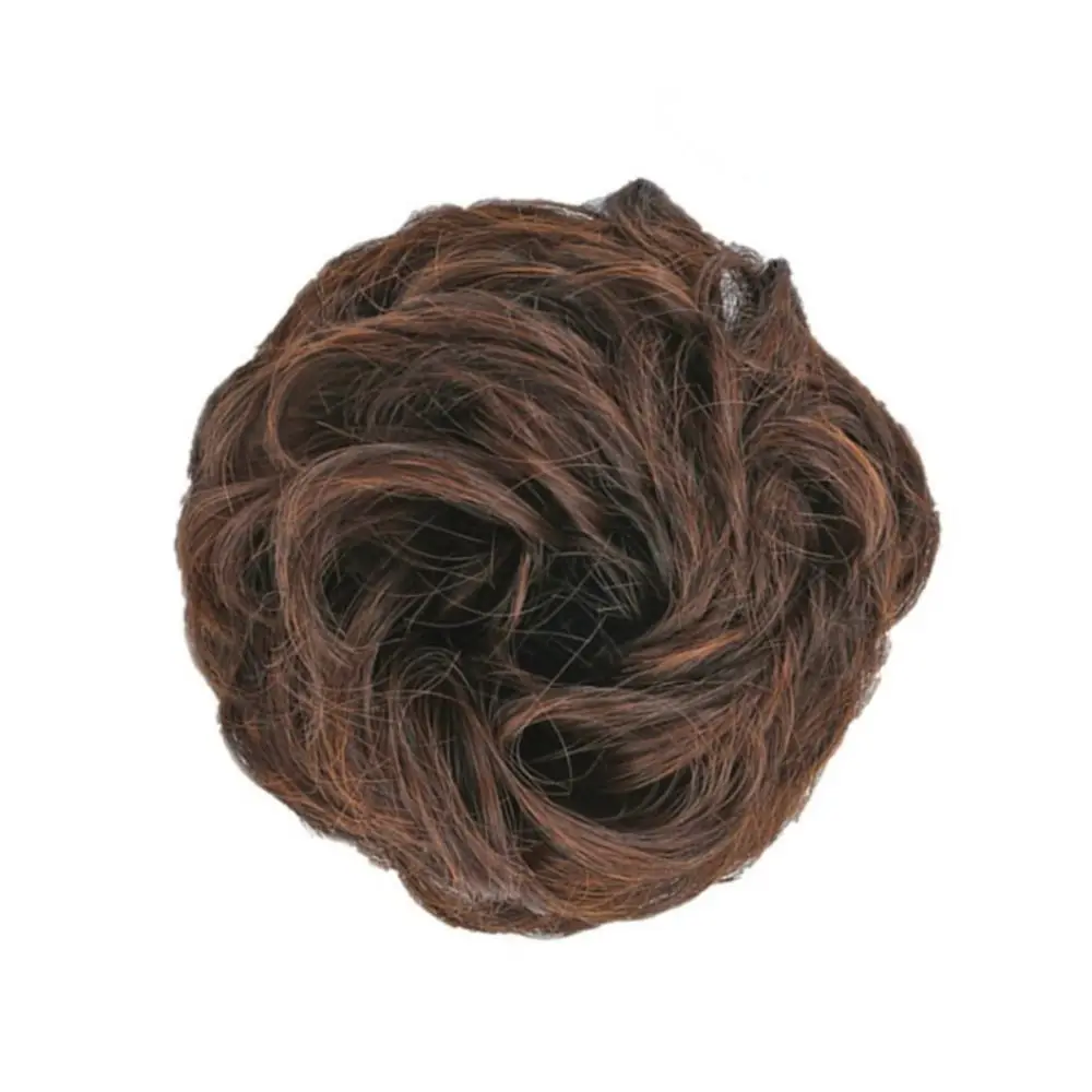 Scrunchie Hair Accessories Hair Extensions Black Ball Head Wig Donut Roller Hairpiece Synthetic Messy Bun Curly Hair Chignon