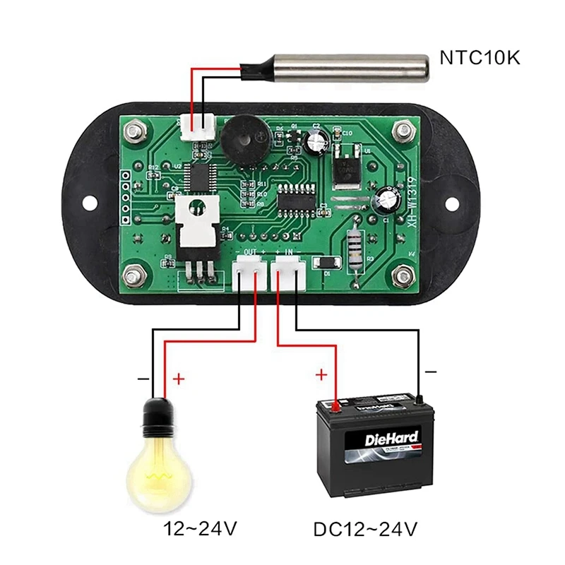 XH-W1319 Incubation Thermostat Digital Temperature Controller Hatching Mute Heating Temperature Control 0.1 Degree