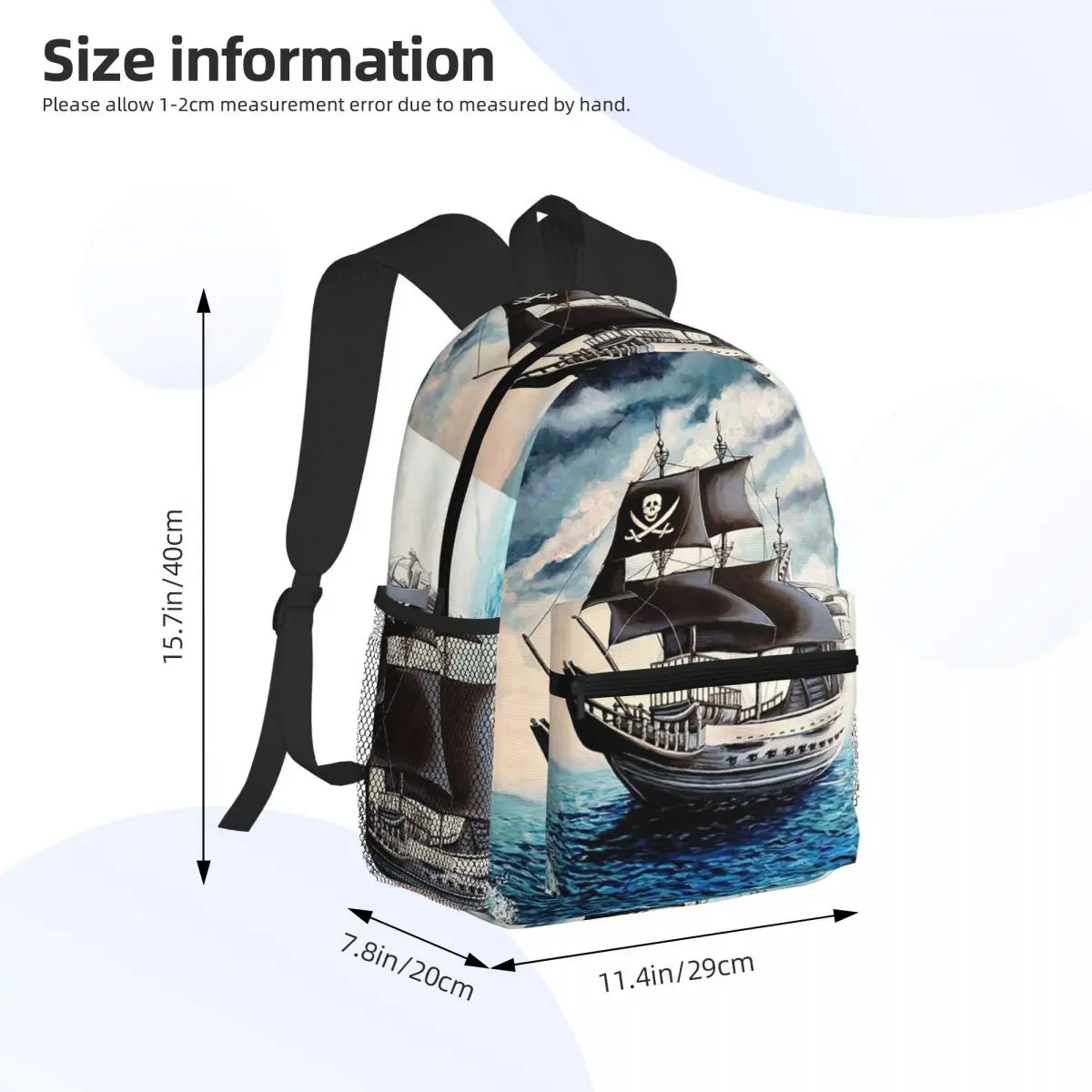 Lost Pirate Kingdom Student Backpack School Bag Hiking Travel Daypack for Men Women Fashion Bookbag Shoulder Bags