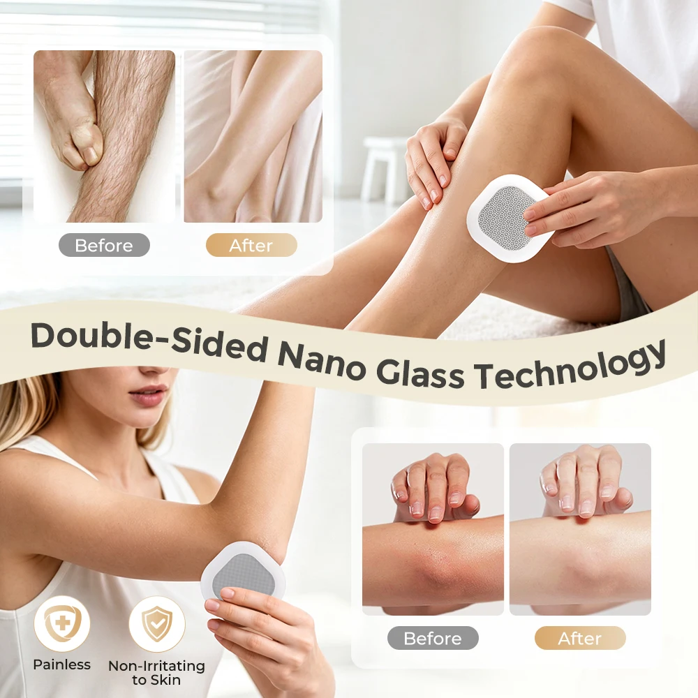Epilator Nano Glass Hair Remover Painless Crystal Eraser Reusable Exfoliator for Legs Arms Face Smooth Skin Travel Kit