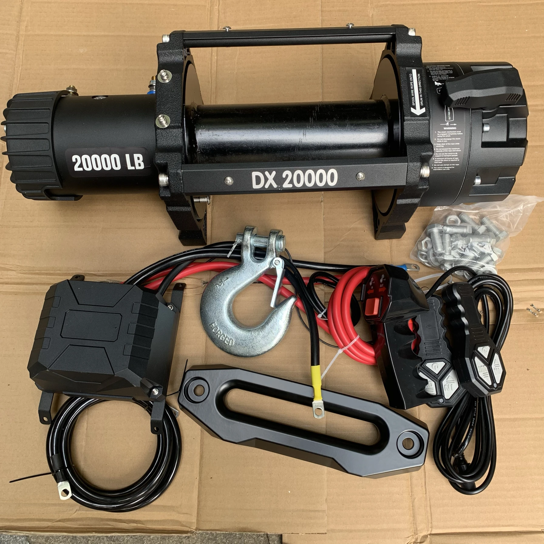 20000 lbs Electric Winch Heavy Duty Large Vehicle Pure Copper Motor Cast Steel Bracket