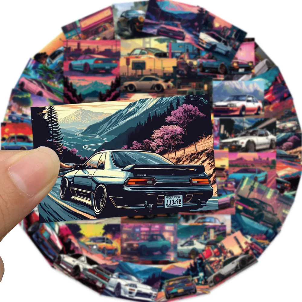 50Pcs JDM Retrofit Racing Poster Graffiti Stickers Cool Decals Decoration DIY Phone Car Motorcycles Helmet Waterproof Sticker