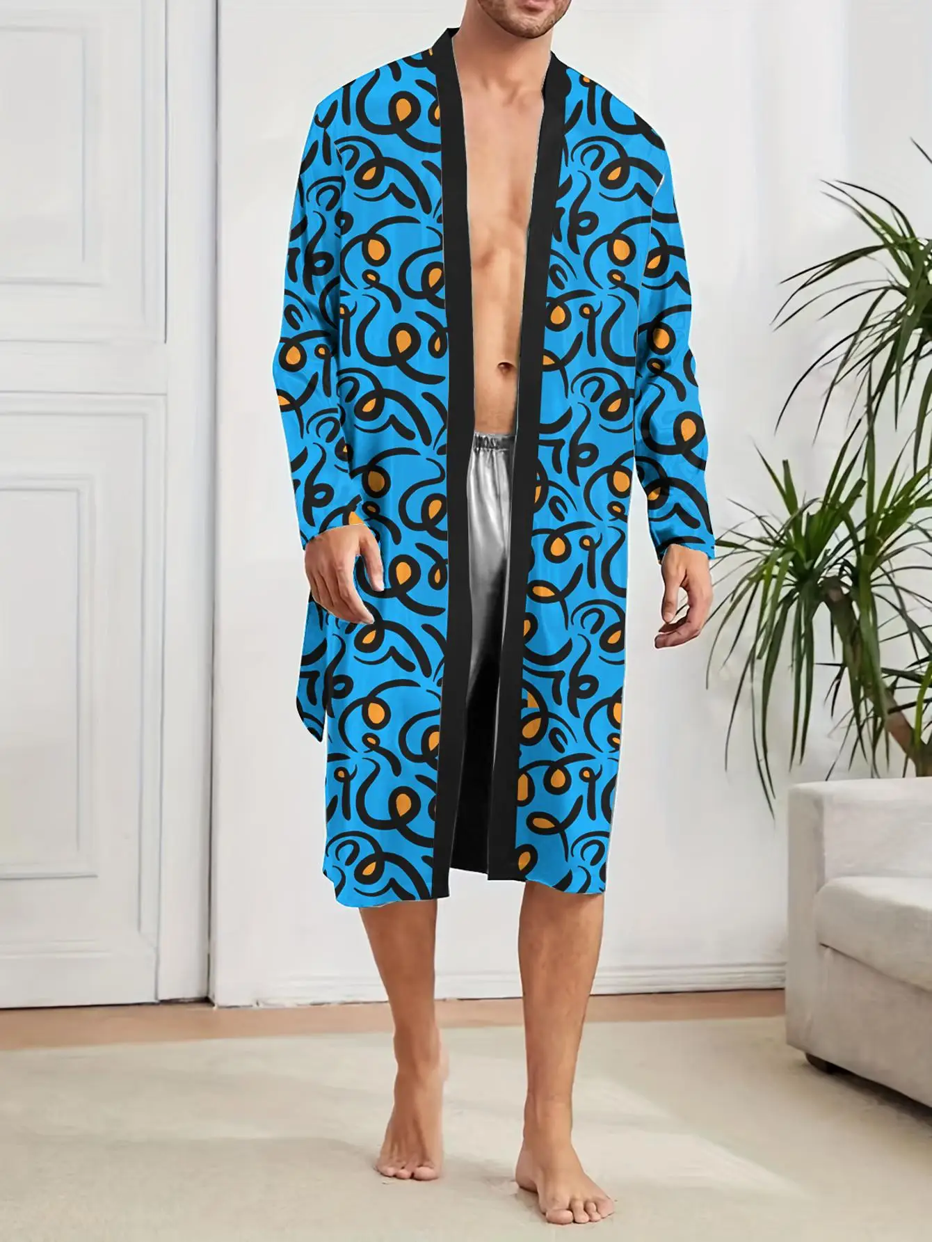 1pcs Men's Robes 2026 Spring/Summer Bathrobe men Graphic Men's bathrobe 3D Printed Bathrobe man Robe man Sleepwear Breathable