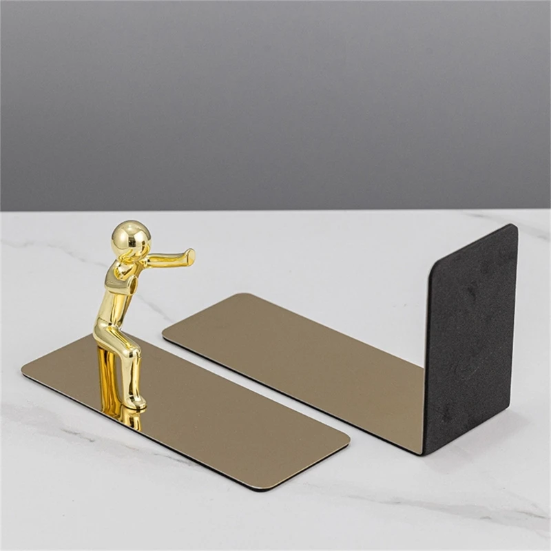  Multifunctional Book End Metal Book Stoppers Desk Bookshelf Practical Book Holders Shelf Decorative Bookends for Office