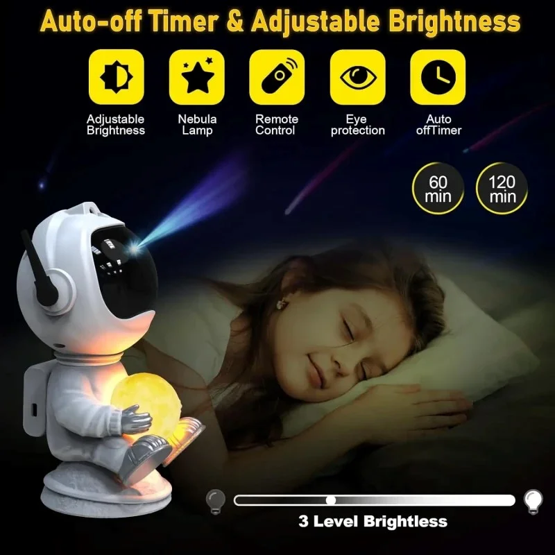 Astronauta night light starlight proiettore lampada LED Aurora stand holding the moon Lamp Astronaut USB plug atmosphere nightlight