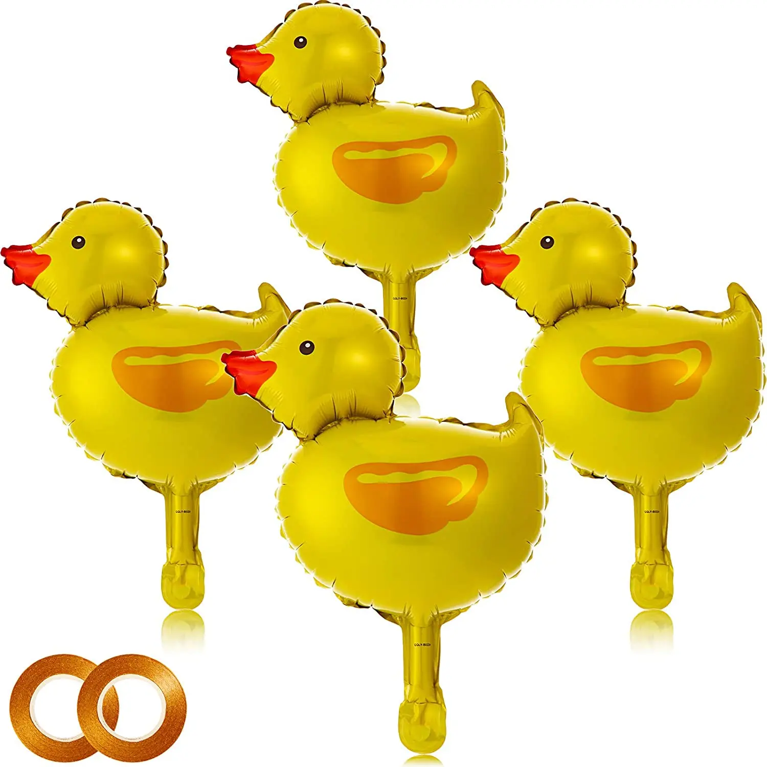 8 PCS 16inch Aluminum Foil Balloons Lovely Little Duck Shaped Balloons Yellow Duck Themed Birthday Party Baby Shower Decor