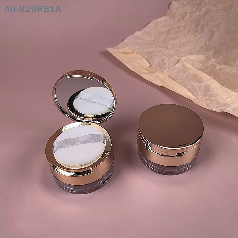 6G Goud Draagbare Cosmetische Bloem Plastic Doos Lege Losse Bloem Pot Met Zeef Reis Make-Up Pot Sifter Container Met Bladerdeeg