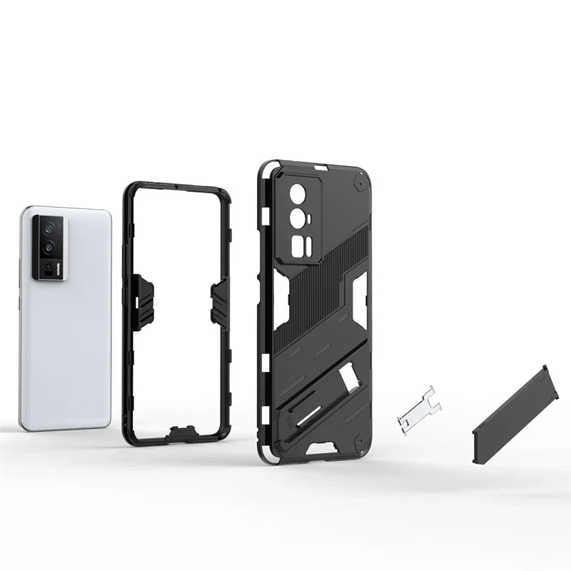 Fashion Magnetic Armor Shockproof Stand Protection Back Cover For Xiaomi Redmi K60SE K60 Pro All-round protection against drop