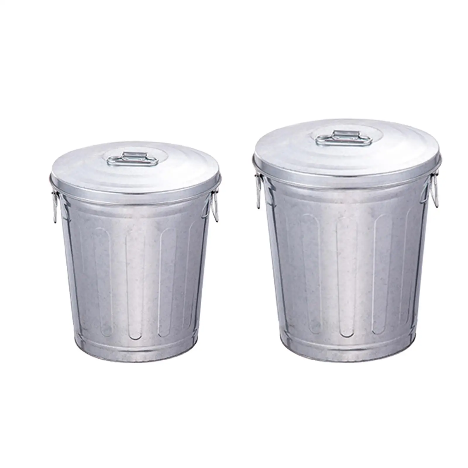 Trash Can Metal Can for Outdoor Waste Container Iron Wastebasket with Sealing