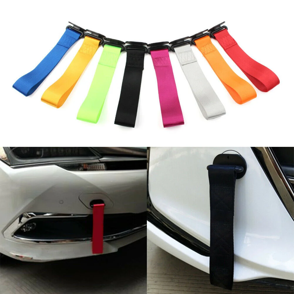 Rally Hook Tow Strap Rear/Front Bumper Car Streamers Tow Towing Nylon Rope Rally Hook Belt Modification Brand New