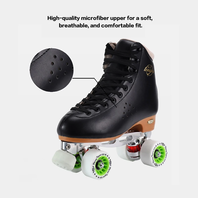 Professional Quad Roller Skates with CNC Aluminum Base and Pro Level Wheels High Precision