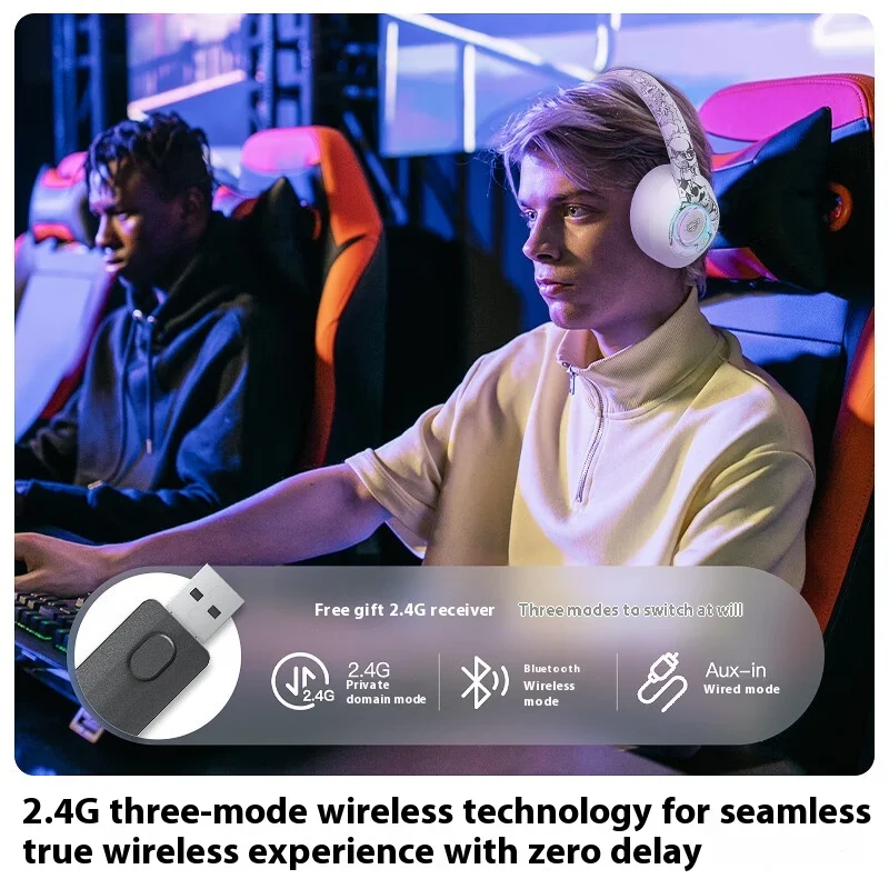 iKF Play Wireless Bluetooth Headphone 40mm Hi-Fi Dynamic Driver Calling Noise Reduction Long Battery Life Custom Gaming Headset