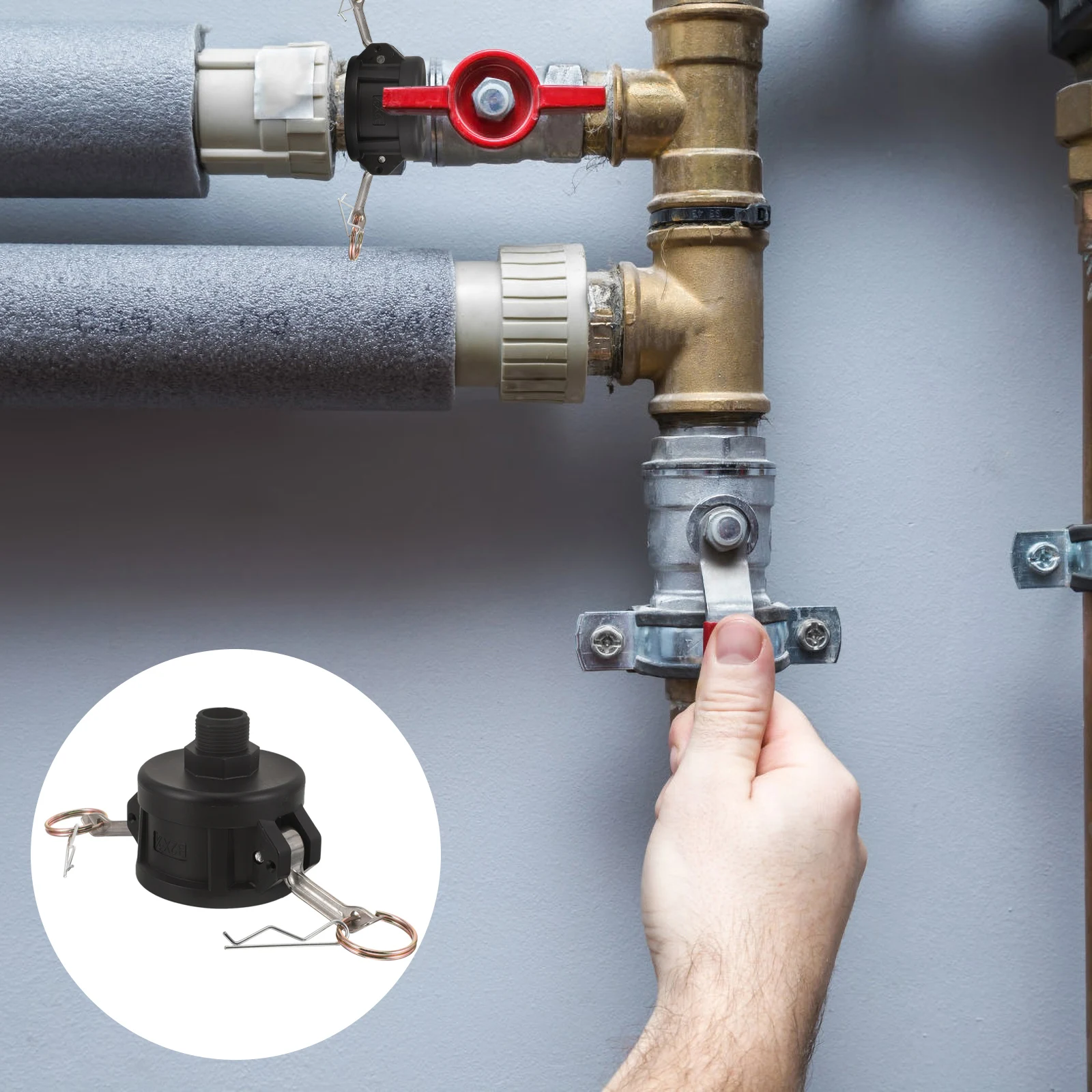 

Ibc Tank Adapter 2 Inch to 3 4 Inch Leak Proof Quick Release Ibc Tote Converter for Chemical Storage