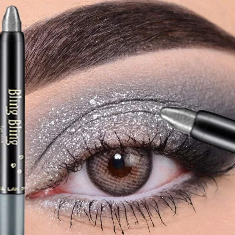 1PC Waterdichte Parelmoer Oogschaduw Potlood Stick Langdurige Glanzende Glitter Matte Naakt Eyeliner Ogen Schaduw Sticks Makeup Tools