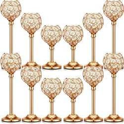 1 Pcs Crystal Candle Holders Bulk, Shiny Candlestick Holder for Wedding Halloween, Christmas, Birthday Party Holiday,Home Decor