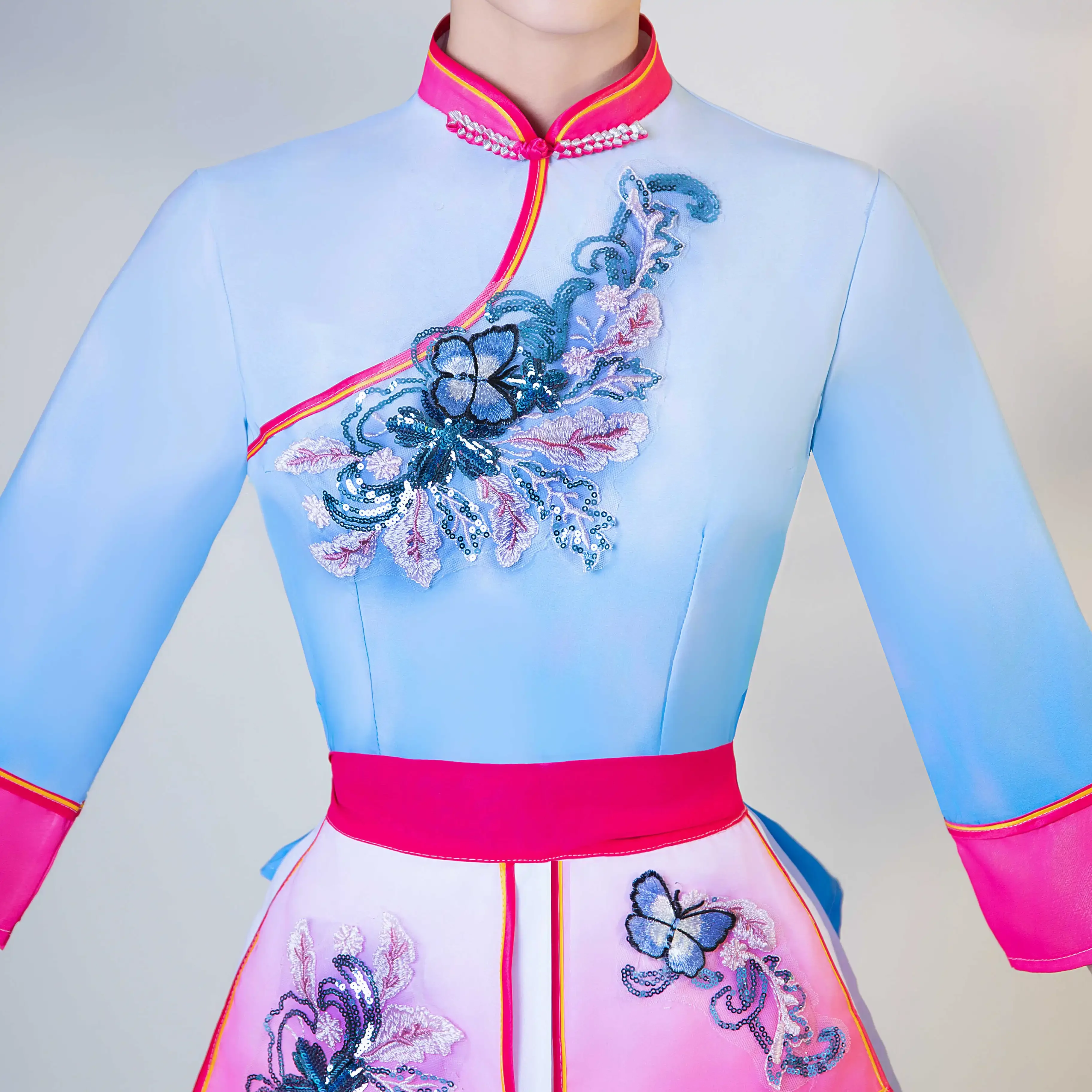 New adult harvest festival costume bamboo hat dance costume Ethnic dance village maid tea dance costume