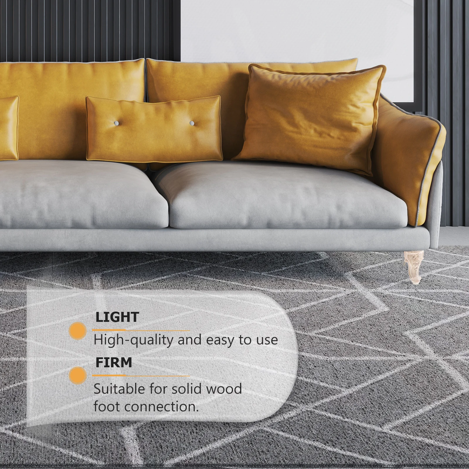 

4pcs Solid Wood Sofa Legs Carved Flower Pattern Furniture Support Feet Replacement Decorative Table Legs For Bed Chair Cabinet