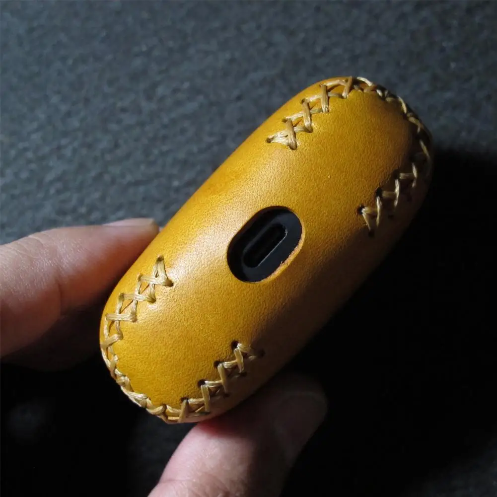 FOR B&W PI8 Protective Case Leather Case Handmade Leather Case Leather Plant Tanned Leather PU Earphone Protective Case