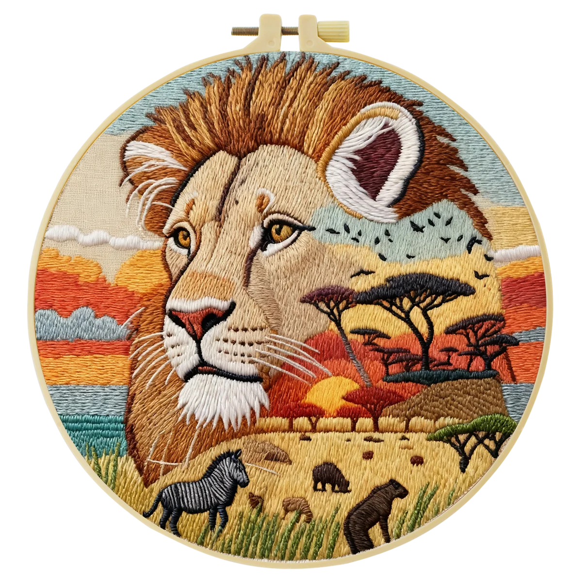 1 Stück 20X20CM/15X15CM 7,87/6,3 Zoll Tierwelt-Stickerei-Starter-Kit DIY-Kit DIY-Stickerei-Set für Anfänger – Detail 3