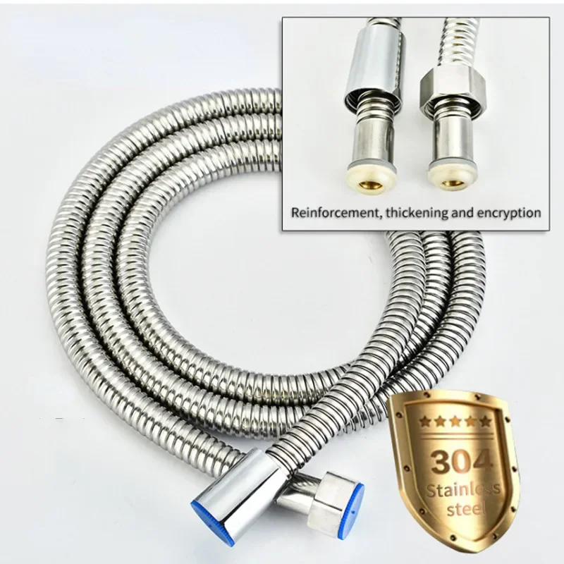 Stainless Steel Shower Hose Long Bathroom Shower Water Hose Extension Plumbing Pipe Showerhead Tube Bathroom Accessorie