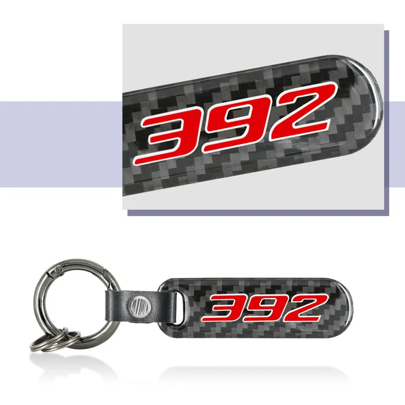 Creative Custom Carbon Fiber 392 Logo Emblem Zinc Alloy Car Key Keyrings Holder For Dodge SRT HEMI Caliber Journey Challenger