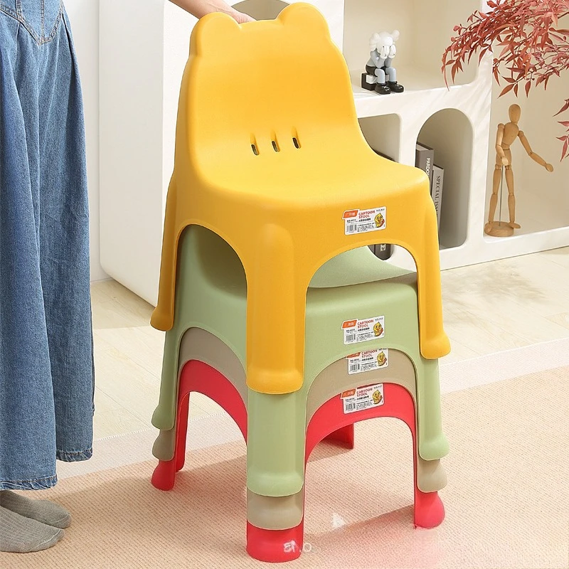 Schienale per sedia per bambini in plastica per bambini Seggiolino per bambini Poltrona per bambini Sgabello da pranzo Casa Asilo nido Camera da letto