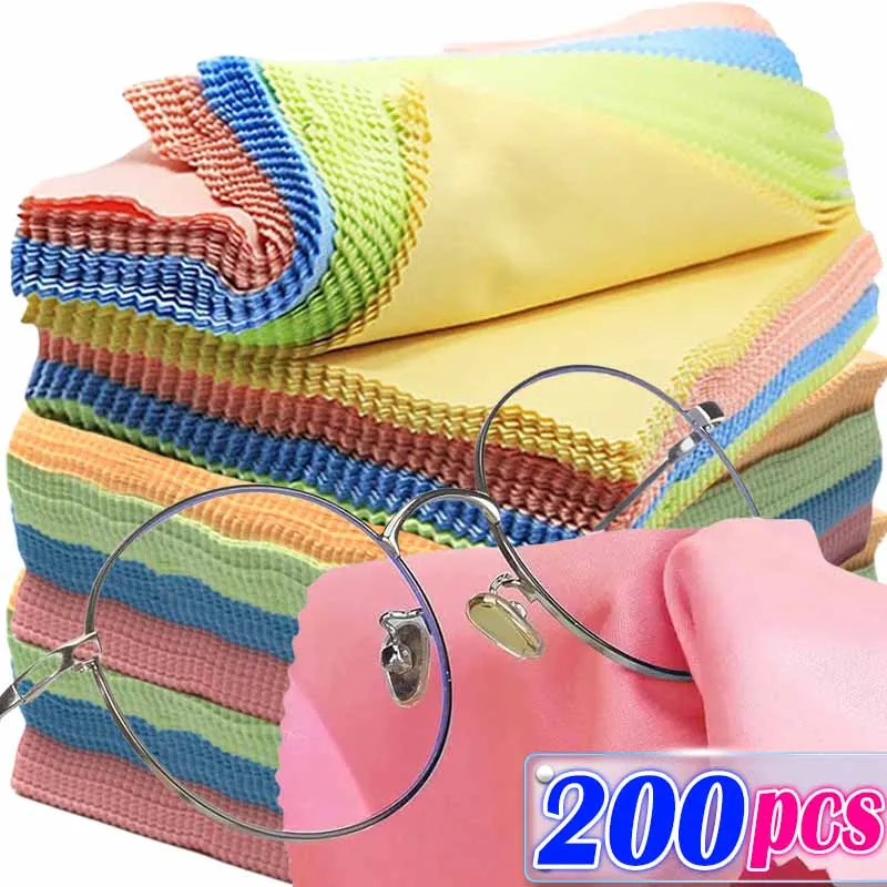 200-20pcs Microfiber Cleaning Cloth High Quality Chamois Glasses Cleaner Eyewear Cloth Len Phone Screen Cleaning Wipes Wholesale