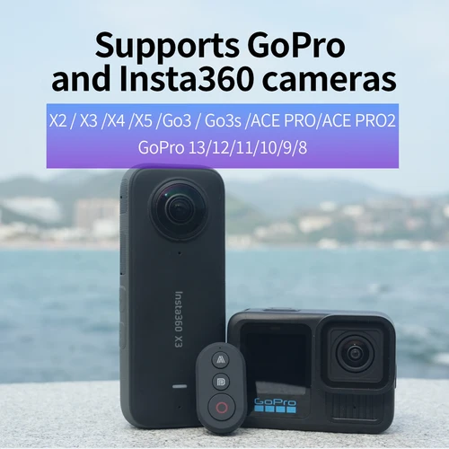 Imagen 2 del producto Adecuado para cámaras deportivas Insta360 y GoPro control remoto Bluetooth 360 X2 X3 X4 X5 GO3 Ace Pro, GoPro9 10 11 12 13