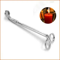Stainless Steel Candle Wick Trimmer Oil Lamp Trim Scissor Cutter Snuffer Tool Hook Clipper 17CM