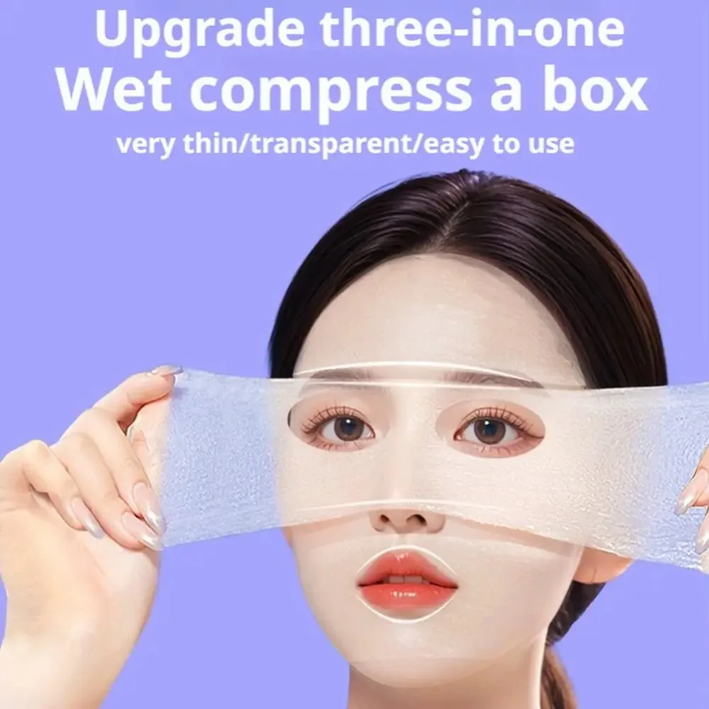 2箱 3 in 1 ウェットコンプレスコットンパッド ソフト使い捨て伸縮性マスクペーパー 優しいスキンケア フェイスメイクアップコットンパッド