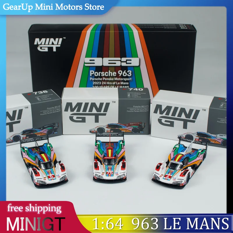 

MINIGT 3pcs 1:64 Porsche 963 Le Mans 2023 Diecast Car Model Set #5 #6 #75 Alloy Toy Cars Le Mans Legend Collection for Collector