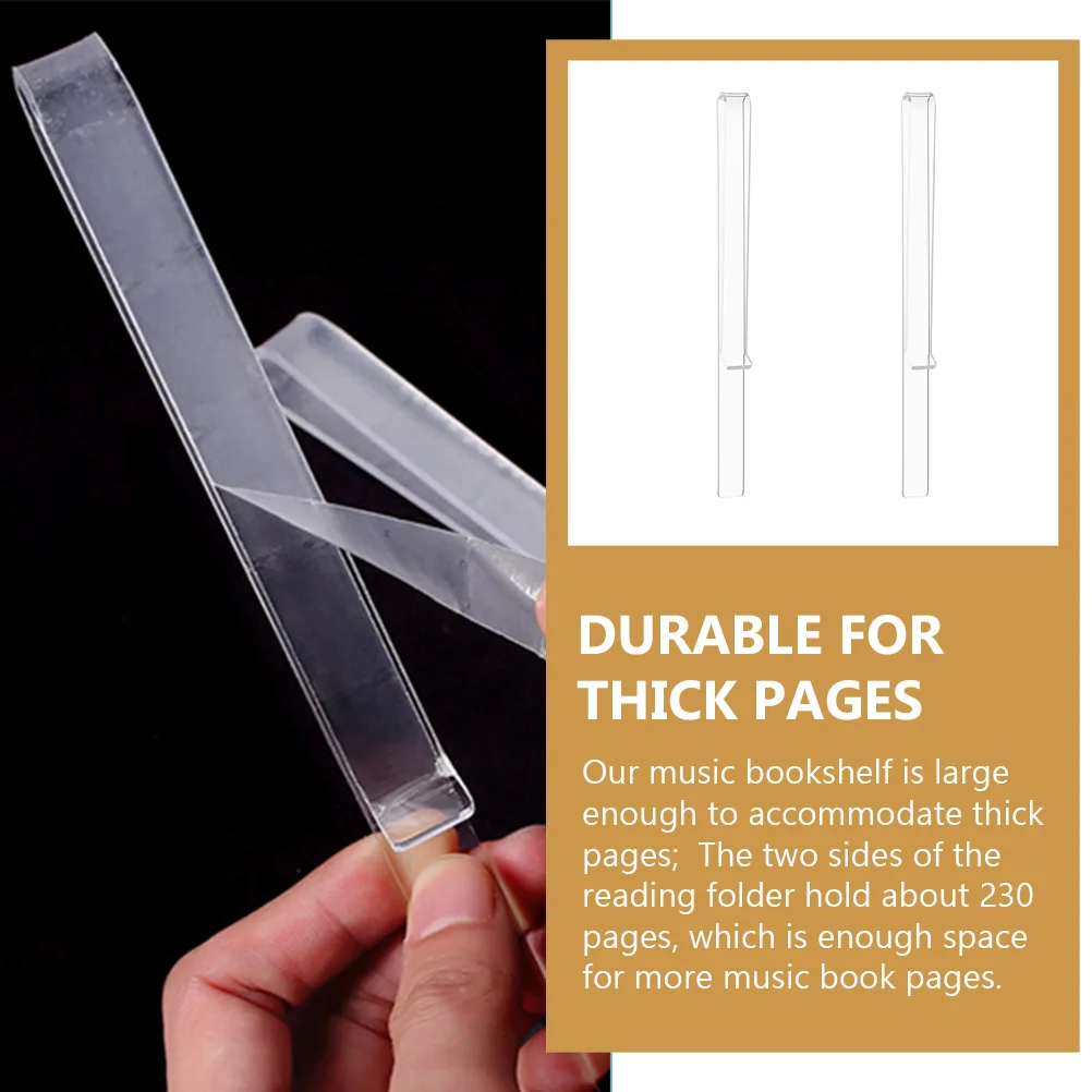 

2 Pcs Sheet Music Clip Book for Reading Score Holder Note Practical Memo Acrylic Page Clamp
