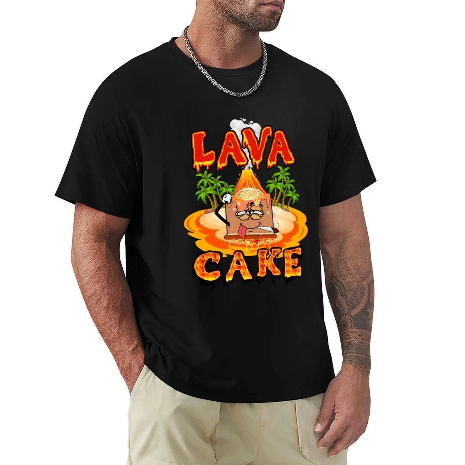 Lava Cake Strain Weed Art T-Shirt No Iron Casual Short Sleeve Top