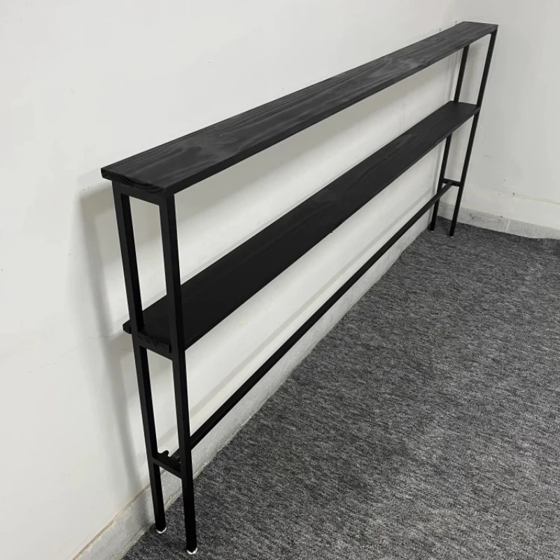 

Against The Wall Sofa Shelf Double Layers Living Room Organizer Narrow Entryway Bookcase Space-Saving Bedside Storage Rack