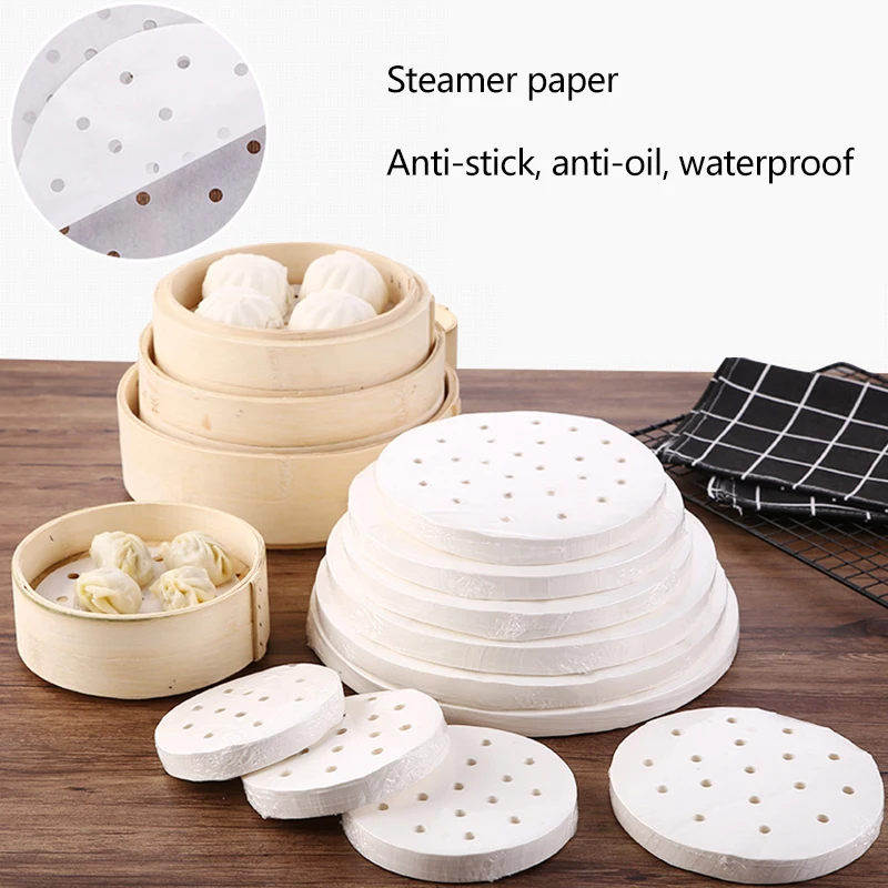 

50pcs/set Air Fryer Liners Non-Stick Steaming Basket Mat Disposable Paper Disposable Liner Home Kitchen Cooking Accessories